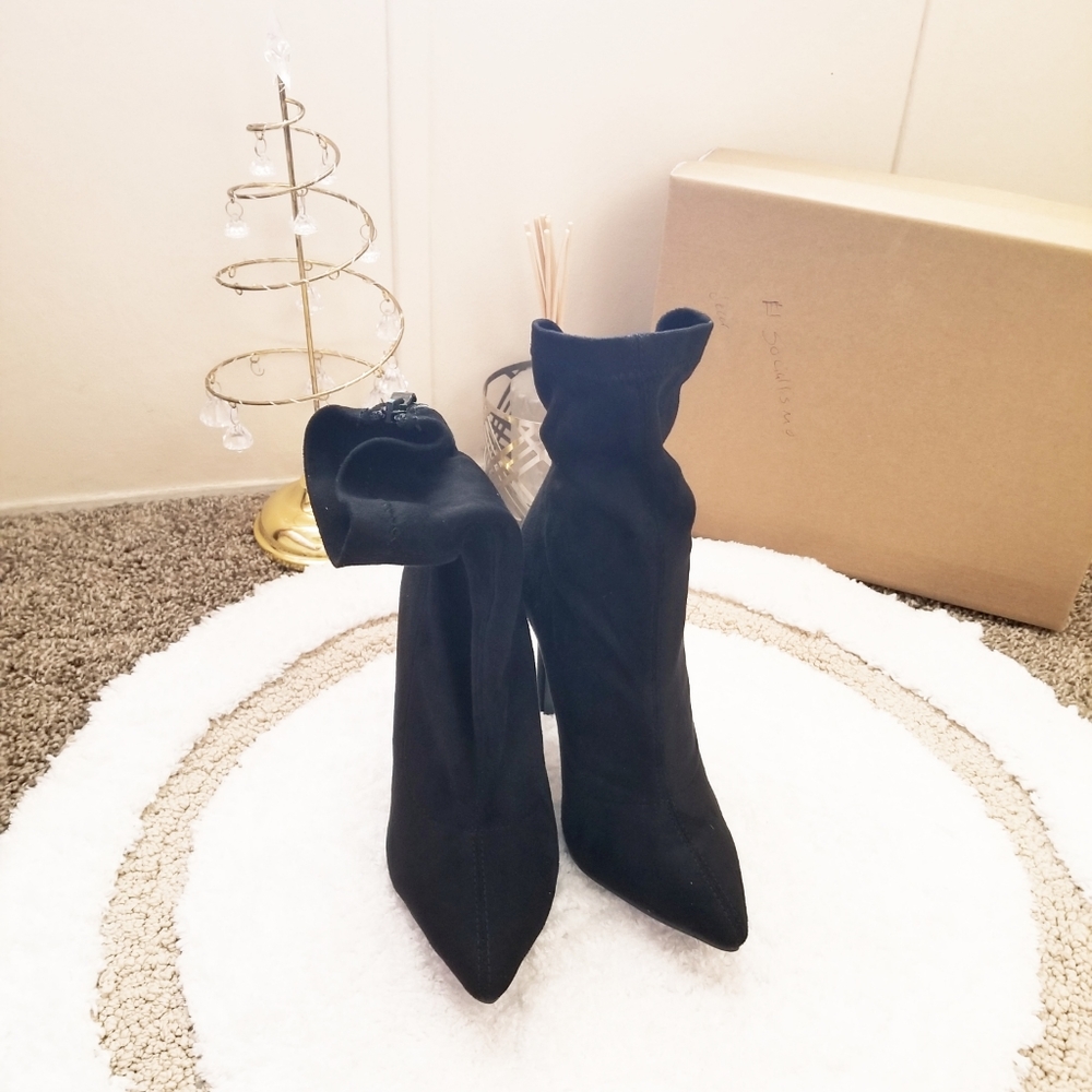 Shein Back Zipper Stiletto Heeled Boots